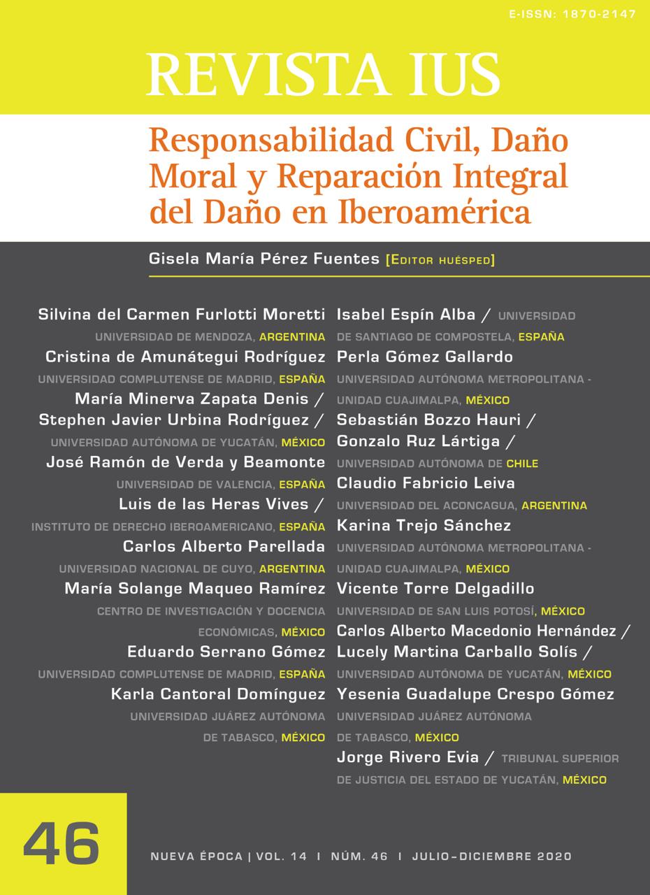 					Ver Vol. 14 Núm. 46 (2020): Responsabilidad Civil Daño Moral y Reparación Integral del Daño en Iberoamérica
				