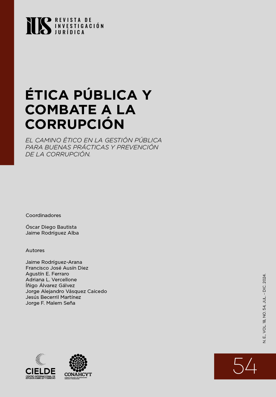 					Ver Vol. 18 Núm. 54 (2024): Ética pública y combate a la corrupción
				